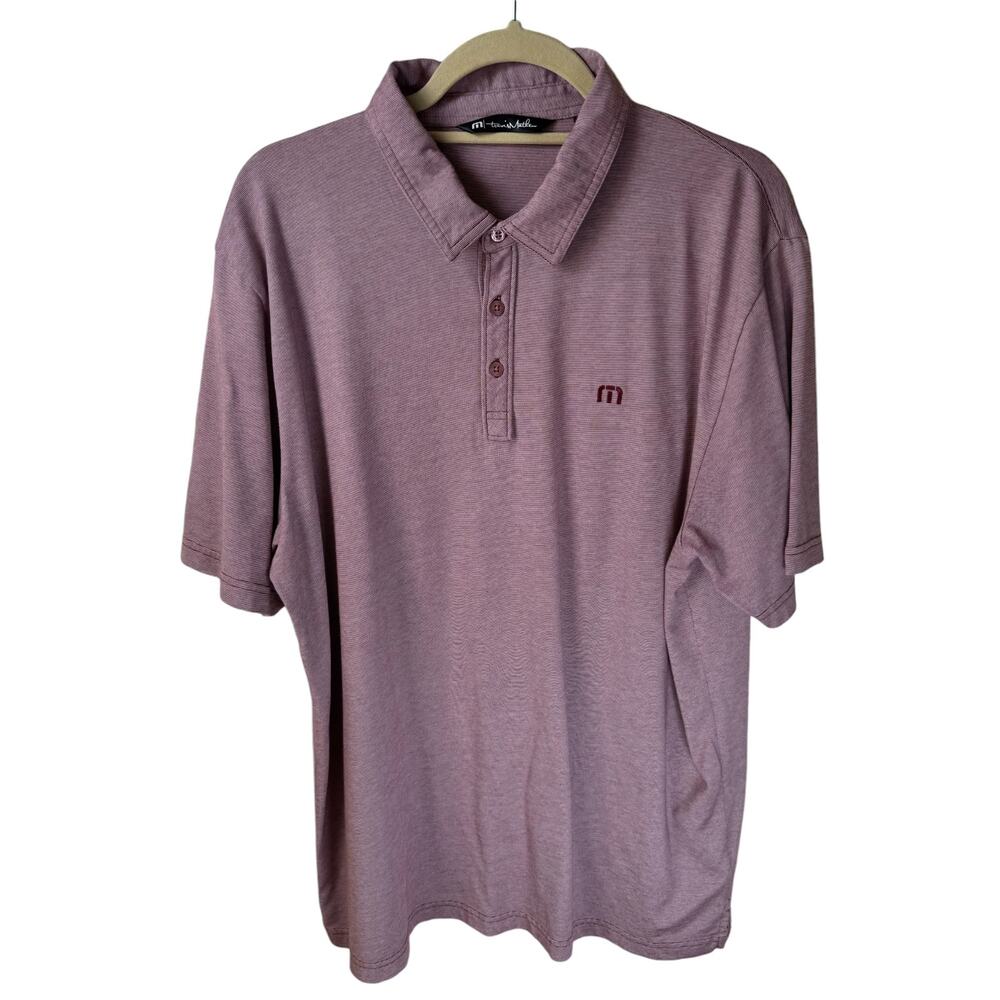 Travis Mathew | Excursion Knit Polo - Size XL - Color: Heather Winetasting